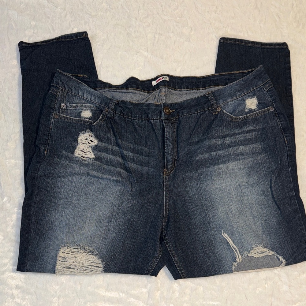 BONGO Vintage Blue Ripped Skinny Jeans